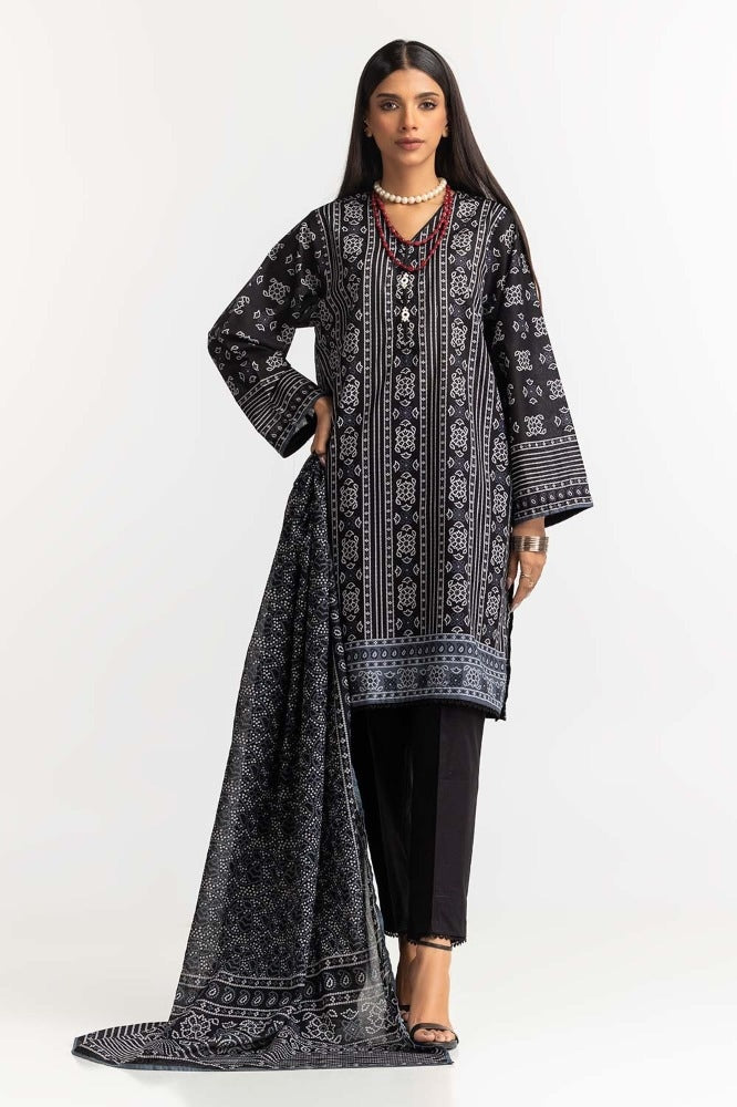 Printed Lawn Shirt Dupatta Dyed Trouser  KJP-43157