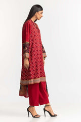 Gold Printed Lawn Shirt Dupatta Dyed Trouser KJP-43175