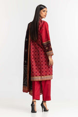 Gold Printed Lawn Shirt Dupatta Dyed Trouser KJP-43175