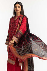 Gold Printed Lawn Shirt Dupatta Dyed Trouser KJP-43175