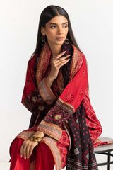 Gold Printed Lawn Shirt Dupatta Dyed Trouser KJP-43175