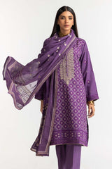 Embroidered Lawn Shirt Printed Chiffon Dupatta Dyed Trouser KJP-43184