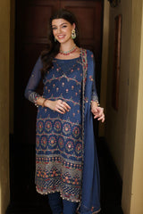 3 Piece Embroidered Chiffon Unstitched Suit with Embroidered Chiffon Dupatta and Inner LE-42014