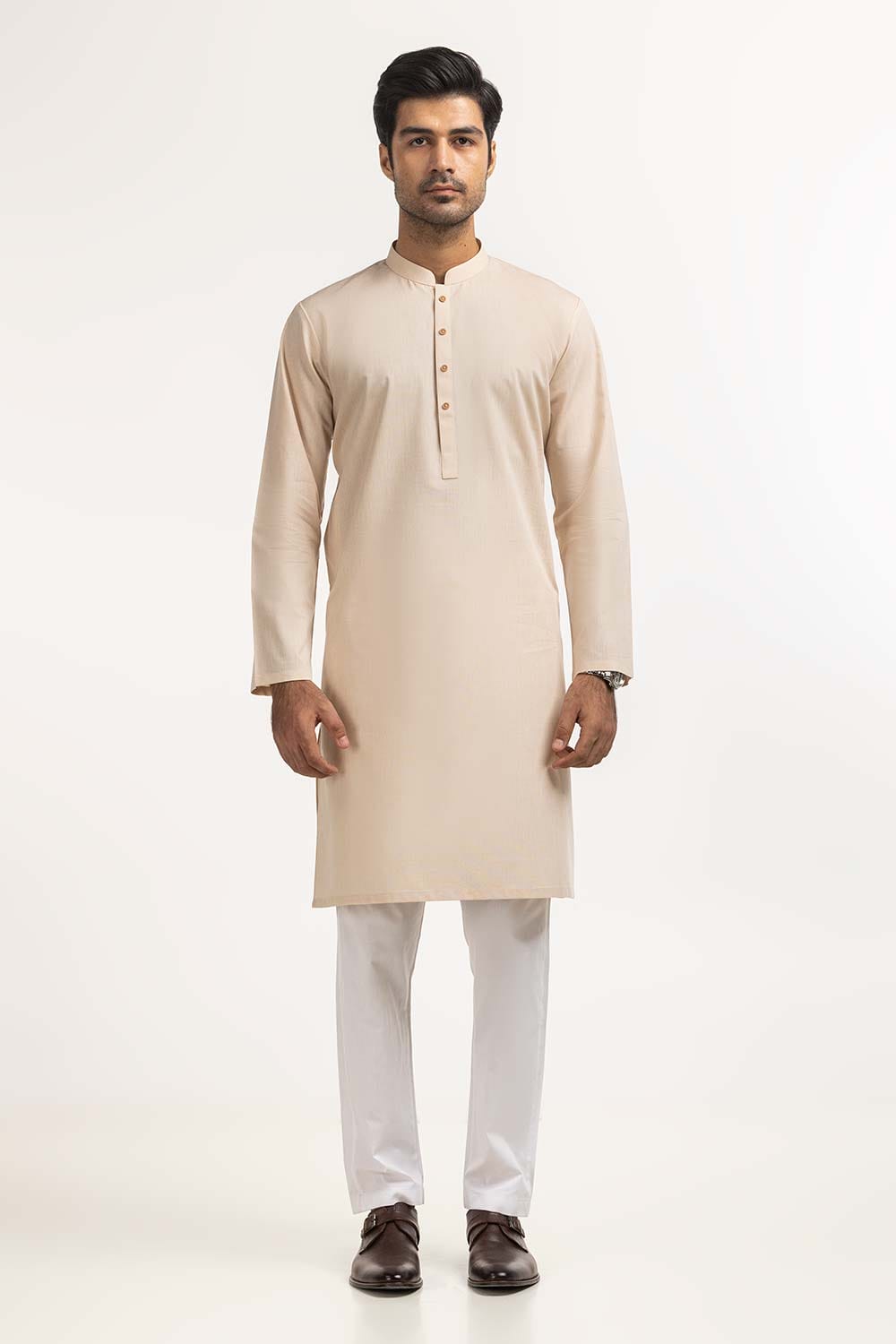 Light Brown Basic Kurta KR-PLN24-021