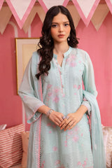 3 Piece Embroidered Swiss Voile Unstitched Suit with Embroidered Chiffon Dupatta and Inner LSV-42001