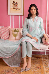 3 Piece Embroidered Swiss Voile Unstitched Suit with Embroidered Chiffon Dupatta and Inner LSV-42001