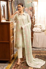 3 Piece Embroidered Swiss Voile Unstitched Suit with Embroidered Chiffon Dupatta and Inner LSV-42002