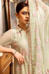 3 Piece Embroidered Swiss Voile Unstitched Suit with Embroidered Chiffon Dupatta and Inner LSV-42002