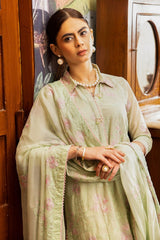 3 Piece Embroidered Swiss Voile Unstitched Suit with Embroidered Chiffon Dupatta and Inner LSV-42002