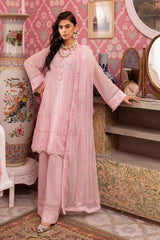 3 Piece Embroidered Swiss Voile Unstitched Suit with Embroidered Chiffon Dupatta and Inner LSV-42003