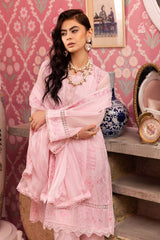 3 Piece Embroidered Swiss Voile Unstitched Suit with Embroidered Chiffon Dupatta and Inner LSV-42003