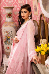 3 Piece Embroidered Swiss Voile Unstitched Suit with Embroidered Chiffon Dupatta and Inner LSV-42003