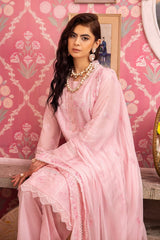 3 Piece Embroidered Swiss Voile Unstitched Suit with Embroidered Chiffon Dupatta and Inner LSV-42003