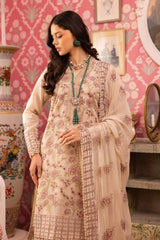 3 Piece Embroidered Swiss Voile Unstitched Suit with Embroidered Chiffon Dupatta and Inner LSV-42005