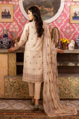 3 Piece Embroidered Swiss Voile Unstitched Suit with Embroidered Chiffon Dupatta and Inner LSV-42005