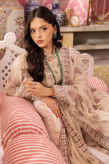 3 Piece Embroidered Swiss Voile Unstitched Suit with Embroidered Chiffon Dupatta and Inner LSV-42005