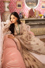 3 Piece Embroidered Swiss Voile Unstitched Suit with Embroidered Chiffon Dupatta and Inner LSV-42005