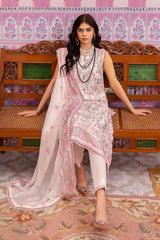 3 Piece Embroidered Swiss Voile Unstitched Suit with Embroidered Chiffon Dupatta and Inner LSV-42011