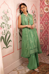 3 Piece Embroidered Swiss Voile Unstitched Suit with Embroidered Chiffon Dupatta and Inner LSV-42012