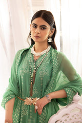 3 Piece Embroidered Swiss Voile Unstitched Suit with Embroidered Chiffon Dupatta and Inner LSV-42012