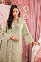 3 Piece Embroidered Swiss Voile Unstitched Suit with Embroidered Chiffon Dupatta and Inner LSV-42013