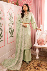 3 Piece Embroidered Swiss Voile Unstitched Suit with Embroidered Chiffon Dupatta and Inner LSV-42013