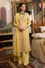 3 Piece Embroidered Swiss Voile Unstitched Suit with Embroidered Chiffon Dupatta and Inner LSV-42014
