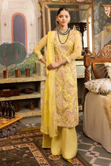 3 Piece Embroidered Swiss Voile Unstitched Suit with Embroidered Chiffon Dupatta and Inner LSV-42014