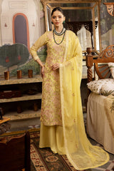 3 Piece Embroidered Swiss Voile Unstitched Suit with Embroidered Chiffon Dupatta and Inner LSV-42014