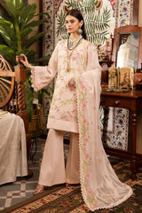 3 Piece Embroidered Swiss Voile Unstitched Suit with Embroidered Chiffon Dupatta and Inner LSV-42020