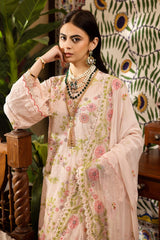3 Piece Embroidered Swiss Voile Unstitched Suit with Embroidered Chiffon Dupatta and Inner LSV-42020