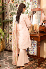 3 Piece Embroidered Swiss Voile Unstitched Suit with Embroidered Chiffon Dupatta and Inner LSV-42020