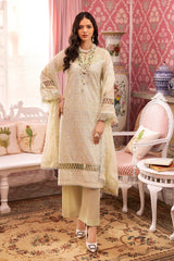 3 Piece Embroidered Swiss Voile Unstitched Suit with Embroidered Chiffon Dupatta and Inner LSV-42021