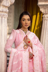 3 Piece Jacquard Unstitched Suit with Dupatta and Inner MJ-42001