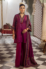 3 Piece Jacquard Unstitched Suit with Dupatta and Inner MJ-42003