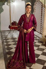 3 Piece Jacquard Unstitched Suit with Dupatta and Inner MJ-42003