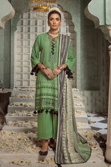3 Piece Jacquard Unstitched Suit with Printed Leno Dupatta MJ-42004