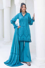 3 Piece Chambray Jacquard Unstitched Suit MJ-42006