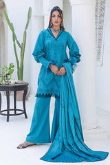 3 Piece Chambray Jacquard Unstitched Suit MJ-42006