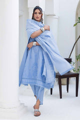 3 Piece Chambray Jacquard Unstitched Suit MJ-42008