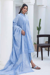 3 Piece Chambray Jacquard Unstitched Suit MJ-42008