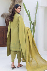 3 Piece Chambray Jacquard Unstitched Suit MJ-42009