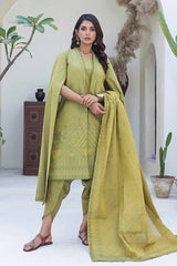 3 Piece Chambray Jacquard Unstitched Suit MJ-42009
