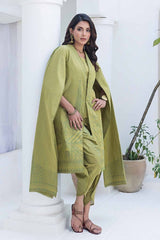 3 Piece Chambray Jacquard Unstitched Suit MJ-42009