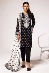 3 Piece Unstitched Embroidered Jacquard Suit with Jacquard Dupatta MJ-42022