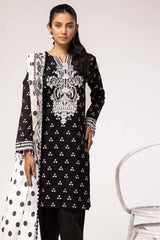 3 Piece Unstitched Embroidered Jacquard Suit with Jacquard Dupatta MJ-42022