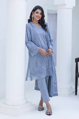 3 Piece Chambray Jacquard Unstitched Suit MJ-42032
