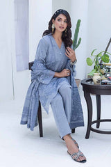 3 Piece Chambray Jacquard Unstitched Suit MJ-42032