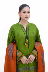 3 Piece Unstitched Jacquard Suit with Embroidered Khaddar Trouser MJ-42050