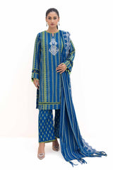 3 Piece Unstitched Embroidered Jacquard Suit MJ-42051